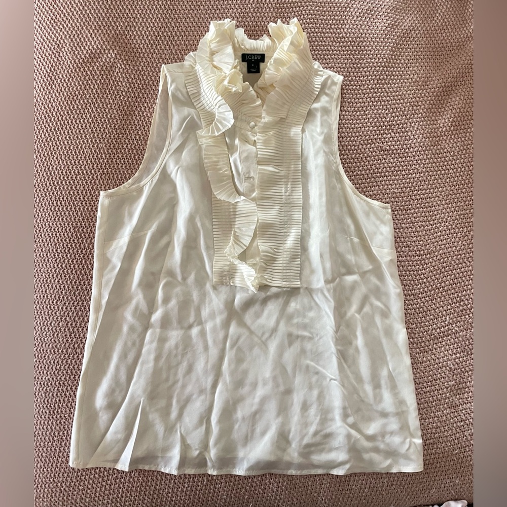 J.Crew Womens Cream Blouse tee Size 8 - Picture 5 of 5